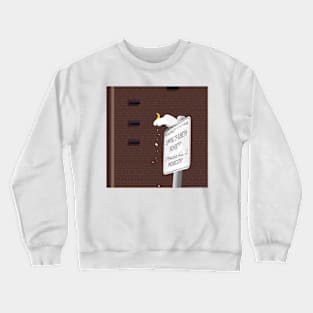 Littering Cockatoo Prohibited Sign Brick Wall Crewneck Sweatshirt